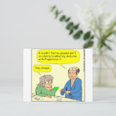 408入れ歯の痔核クリームカートゥーン ポストカード (スタンド正面)