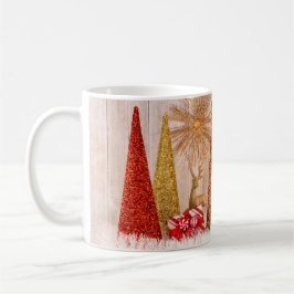 4092-グリッターと鹿と雪 コーヒーマグカップ