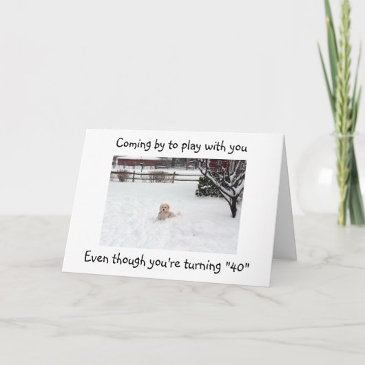 「40」の誕生日・カードでもボールに カード (正面)