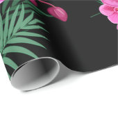 40&ファブ！ネオンピンク金ゴールドブラックトロピカル誕生日 ラッピングペーパー (ロールコーナー)