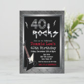 40 ロックス ロックスター ギター 40歳の誕生日 ご招待 招待状 (スタンド正面)