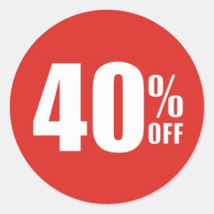 40%割引販売のステッカーを離れた40% ラウンドシール