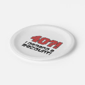 40?!四十誕生日の再集計をおもしろい求める ペーパープレート (アングル)