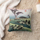 40. 池鯉鮒宿、広重Chiryū-juku、Hiroshige、Ukiyo-e クッション (ブランケット)