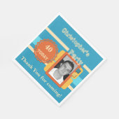 40 男性へ今日の写真名ブルーパーティー スタンダードランチョンナプキン (角)