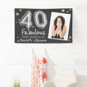 40 &素晴らしいフォイルバルーンスターズフォト誕生日 横断幕 (インサイチュ)