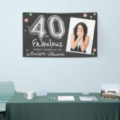 40 &素晴らしいフォイルバルーンスターズフォト誕生日 横断幕 (トレードショー)