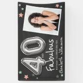 40 &素晴らしいフォイルバルーンスターズフォト誕生日 横断幕 (縦)