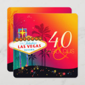 40 &素晴らしいラスベガス誕生パーティー 招待状 (正面/裏面)