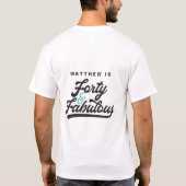 40 &素晴らしい誕生日レトロヴィンテージスクリプトラテ Tシャツ (裏面)