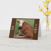 *40*誕生日の牛の声 カード (黄色い花)