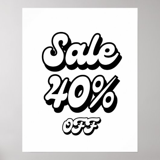 40%販売標識、40%割引標識、大型販売 ポスター (正面)