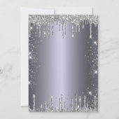 40 60 70th birthday silverグリッターdrips invitation 招待状 (裏面)
