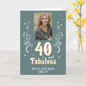 40 and Fabulous Foliage Photo 40th Birthday カード (黄色い花)