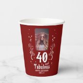 40 and Fabulous Foliage Photo 40th Birthday  紙コップ (裏面)