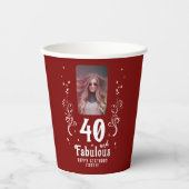 40 and Fabulous Foliage Photo 40th Birthday  紙コップ (正面)