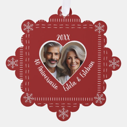 40 Aniversario Personalizado Paper Ornament Card オーナメントカード (正面)