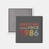 40 Birthday Decorations Men 40yr Awesome 1986 40th マグネット (正面/裏面)