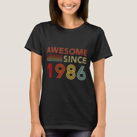 40 Birthday Decorations Men 40yr Awesome 1986 40th Tシャツ (正面)