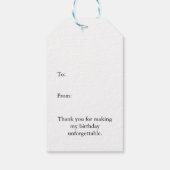 40 & Fabulous誕生日フォトブラックサンキュー ギフトタグ (裏面)