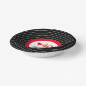 40 & Fabulous赤40th誕生日白黒ストライプ ペーパーボウル (傾斜あり)