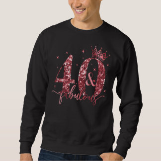 40 & Fabulous 1982年40th Birthday Crown 40 Ye スウェットシャツ