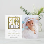 40 & Fabulous 40th誕生日パーティの招待状 招待状 (スタンド正面)