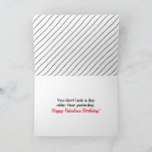 40 & Fabulous 40th誕生日フォトブラック&ホワイト カード (内部)