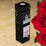 40 & Fabulous 40th誕生日フォトブラック&ホワイト ワインギフトボックス<br><div class="desc">40歳と素晴らしい40歳の誕生日フォトブラック&ホワイトワインボックス。彼女または彼の写真と名前でパーソナライズ。白黒のパターンストライプ。スクリプトスタイルフォントと色は、編集するときに変更できる。</div>