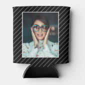 40 & Fabulous 40th誕生日フォトブラック&ホワイト 缶クーラー (正面)