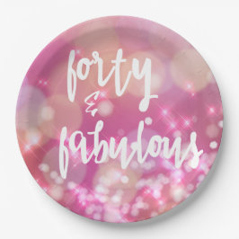 40 & Fabulous - 40th誕生日紙プレート ペーパープレート