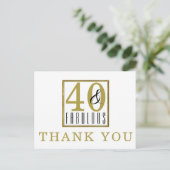 40 & Fabulous Birthday Party Thank You ポストカード (スタンド正面)