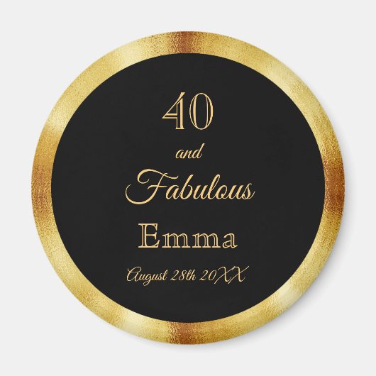 40 fabulous black gold name マグネット (正面)