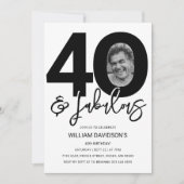 40 & Fabulous Photo 40th Birthday招待状 招待状 (正面)
