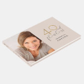 40 & Flawlessピンクと金ゴールド40th誕生日の写真 ゲストブック (コーナー)