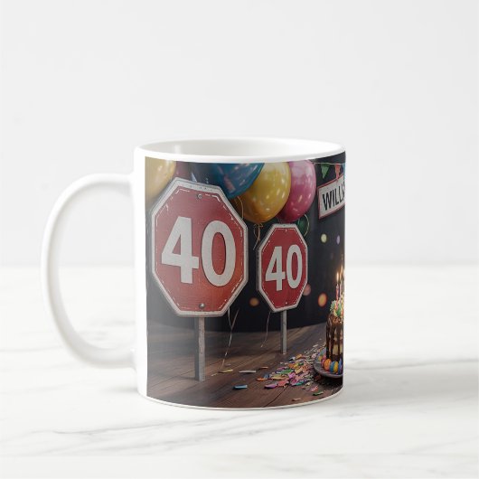 40 Geburtstag コーヒーマグカップ (左)
