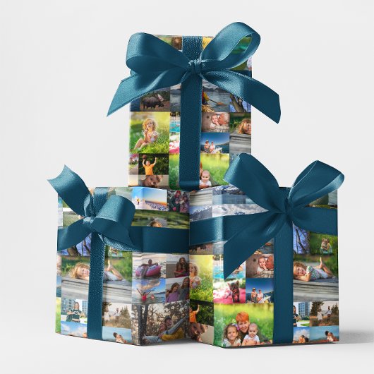 40 Image Photo Collage ラッピングペーパーシート