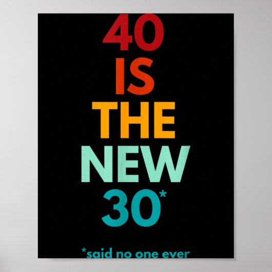 40 Is The New 30 Said Ever, Funny 40th Birthday  ポスター (正面)