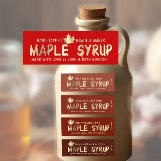 40 MAPLE GRADE LABELS in 4 SYRUP COLORS ラベル
