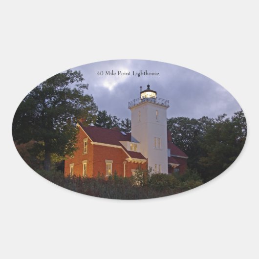 40 Mile Point Light houseのダスクシール 楕円形シール (正面)