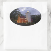 40 Mile Point Light houseのダスクシール 楕円形シール (バッグ)