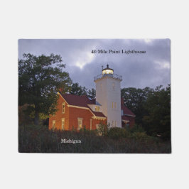 40 Mile Point Light house at dusk door mat ドアマット