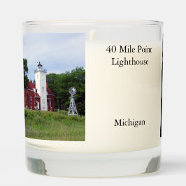 40 Mile Point Lighthouse glass candle
