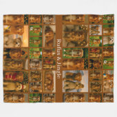 40 Photo Collage Template And Text Personalized フリースブランケット (正面(横))