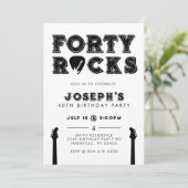 40 Rocks ギターピック 40歳の誕生日パーティー 招待状 (スタンド正面)