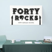 40 Rocks ギターピック 40歳の誕生日パーティー 横断幕 (トレードショー)