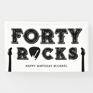 40 Rocks ギターピック 40歳の誕生日パーティー 横断幕