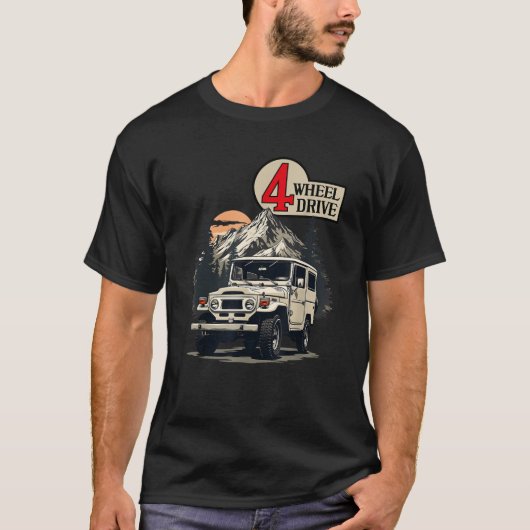 40 Series Cruiser Mountain Offroad 4 Wheel Drive 4 Tシャツ (正面)