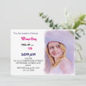 40 SOMETHING & Full ofおもしろいサマーハット招待状 招待状 (スタンド正面)