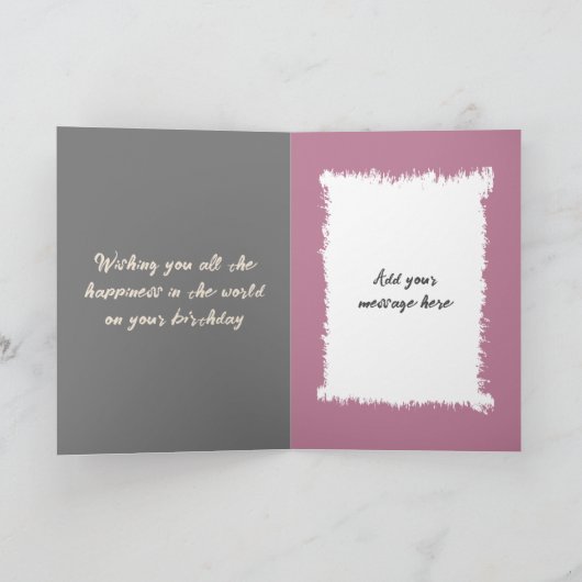 40 today写真を追加し、名前グレーブルー誕生日 カード (内部)